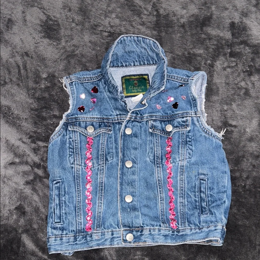 One-of-a-Kind Custom Hello Kitty Denim Vest - Toddler Size 3T